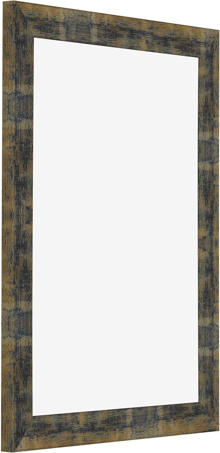 yd. Your Decoration - Bilderrahmen 75x100 cm - Blau Gold Meliert - Bilderrahmen aus MDF mit Acrylgla