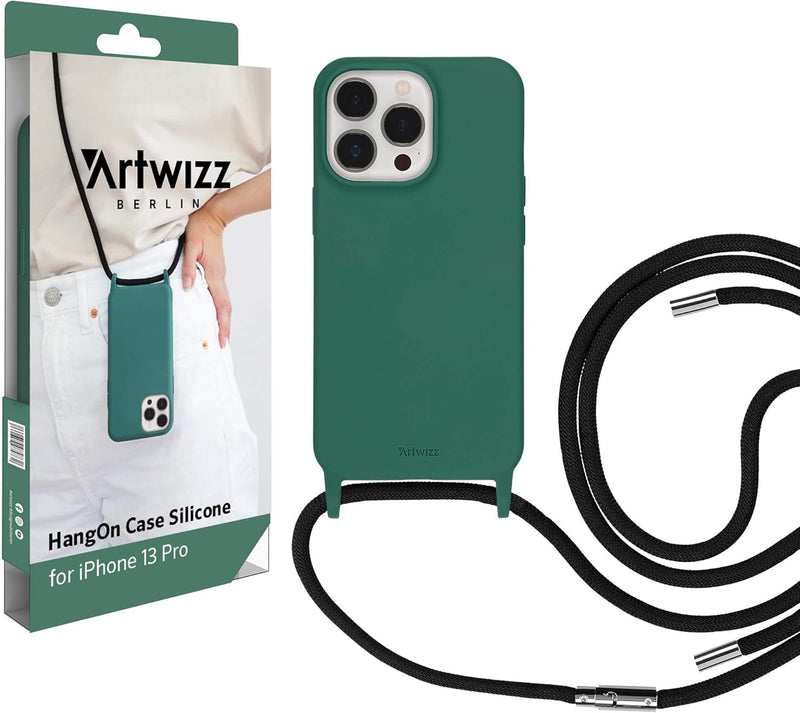 Artwizz HangOn Case kompatibel mit [iPhone 13 Pro] - Elastische Schutzhülle aus Silikon als Handyket