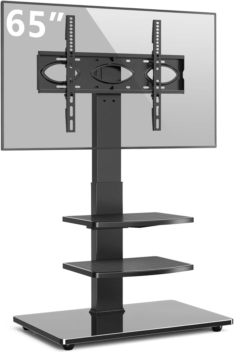 RFIVER TV Bodenständer TV Ständer TV Standfuss mit 3 Ablagen für 32-70 Zoll Flach Curved TV Fernsehs