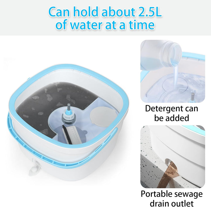 Withosent 130cm Wischmopp Set mit Eimer, 2-in-1 Filtersystem Trennt Schmutz von Frischwasser, Putzei