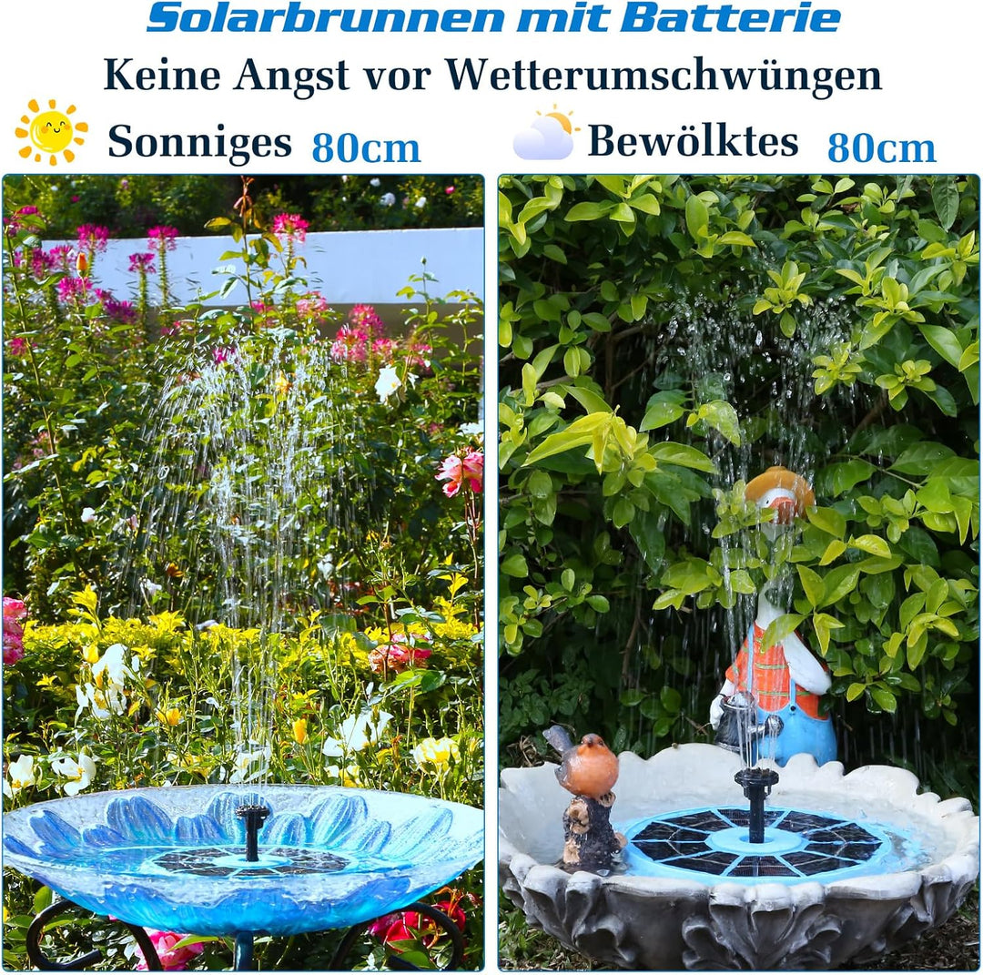 AISITIN Solarbrunnen für Draussen Verbessert, 3,5W Solar Schwimmender Fontäne Pumpe mit Verschiedene