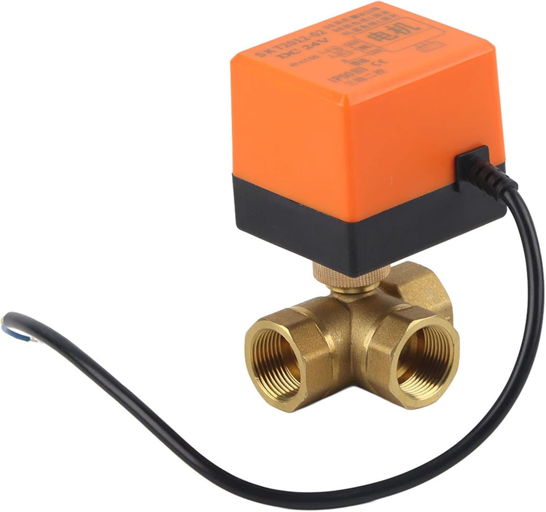 Elektrisches Gleichstromkugelventil, Messing 24V G3 / 4 3-Wege-Kugelhahn für Lüfterspule der Klimaan