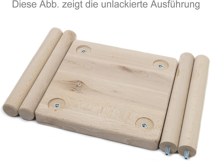 Kinder-Sitzgruppe Tisch und Stuhl Hocker Buchenholz massiv lackiert