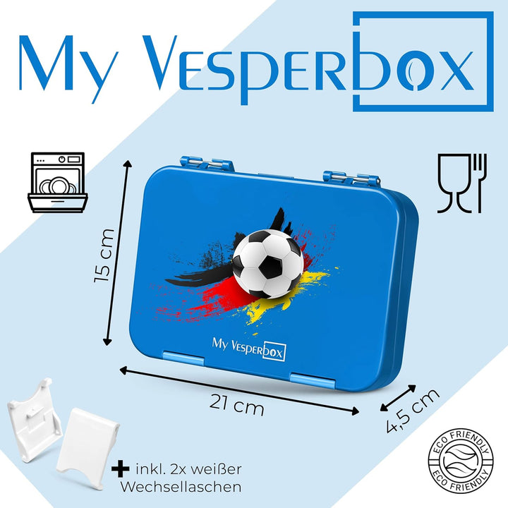 My Vesperbox® Brotdose für Kinder mit Fächern [LEN] - Lunchbox mit Trennfächern - Bento Box - Jausen