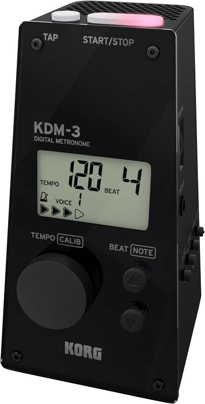 KORG Metronom KDM3, digitales Metronom in Pyramidenform, Metronom mit integrierter Sound- und Rhythm