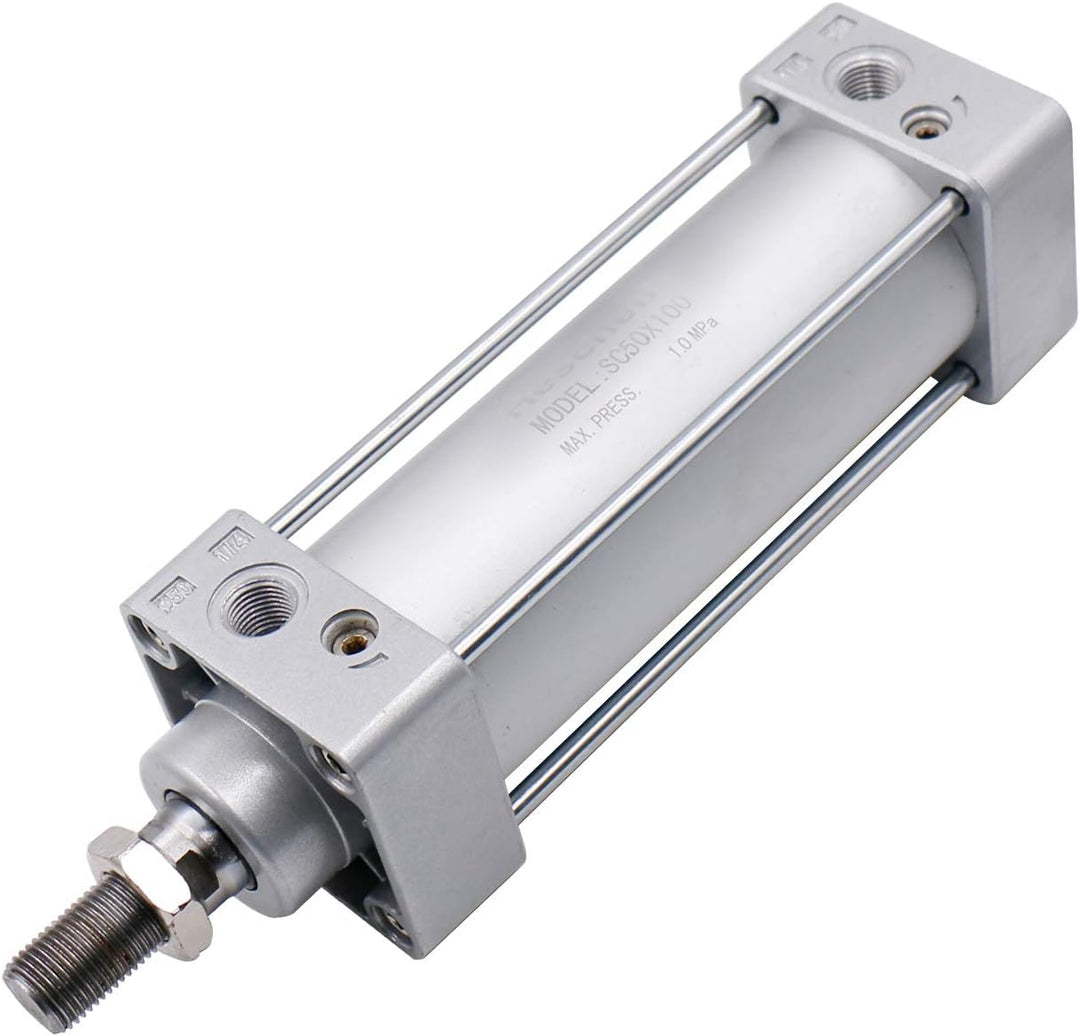 Heschen Pneumatischer Standard-Luftdruckzylinder, SC 50-100, PT1/4" Anschluss, 50mm Bohrung, 100mm H