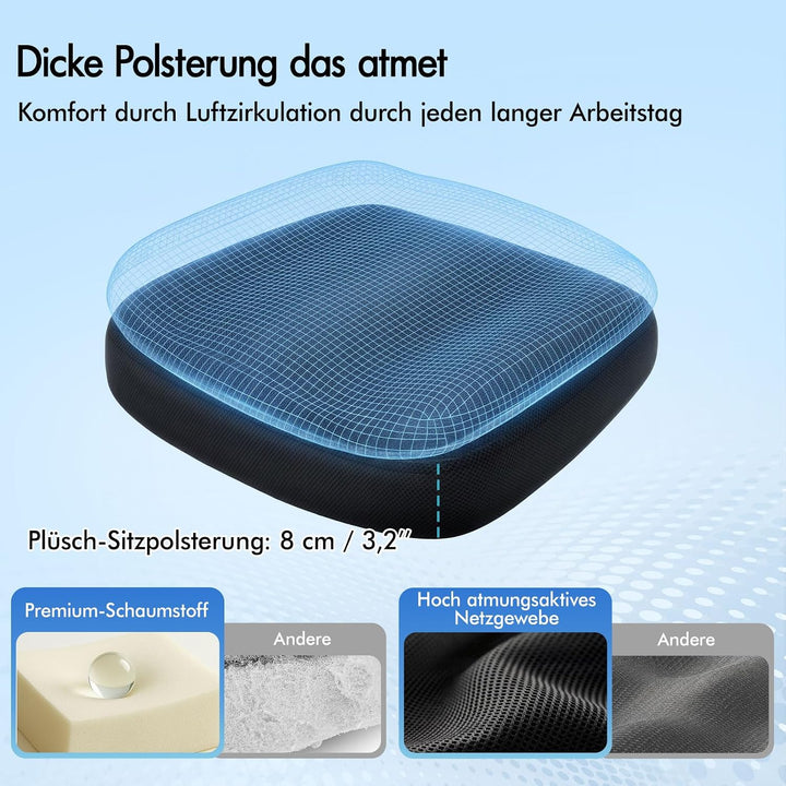 ALFORDSON Bürostuhl Chefsessel Netzstuhl ergonomisch Schreibtischstuhl Wippfunktion höhenverstellbar