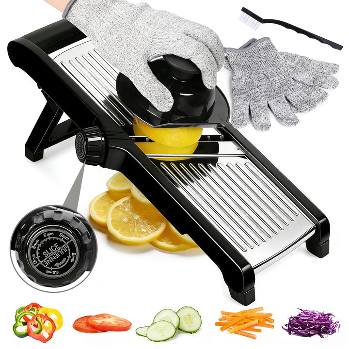 Masthome 5-in-1 Gemüsehobel Mandoline, Verstellbar Edelstahl Gemüsereibe, Reibe für Gemüse, Multifun