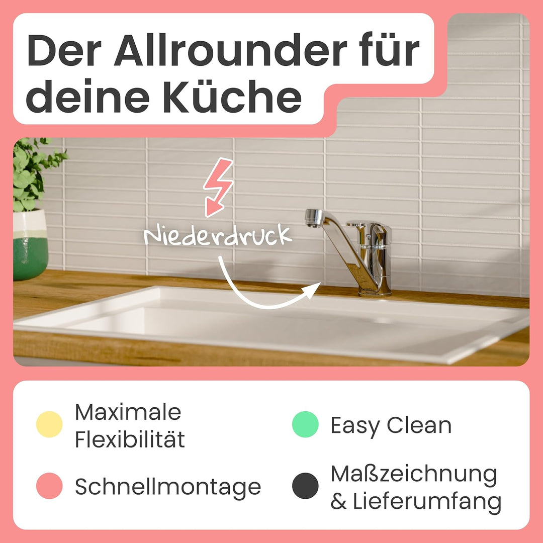 instmaier K1 Küchenaramtur Niederdruck | Wasserhahn Küche | Niederdruck Spültischarmatur | Armatur S