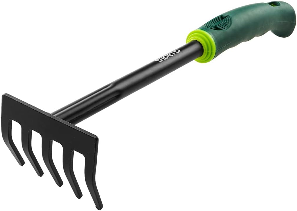 VERTO Gartengeräte-Set 3 TLG. | Pflanzkelle 34 cm + Grubber 36,5 cm + Handrechen 34 cm | Stabiler, v