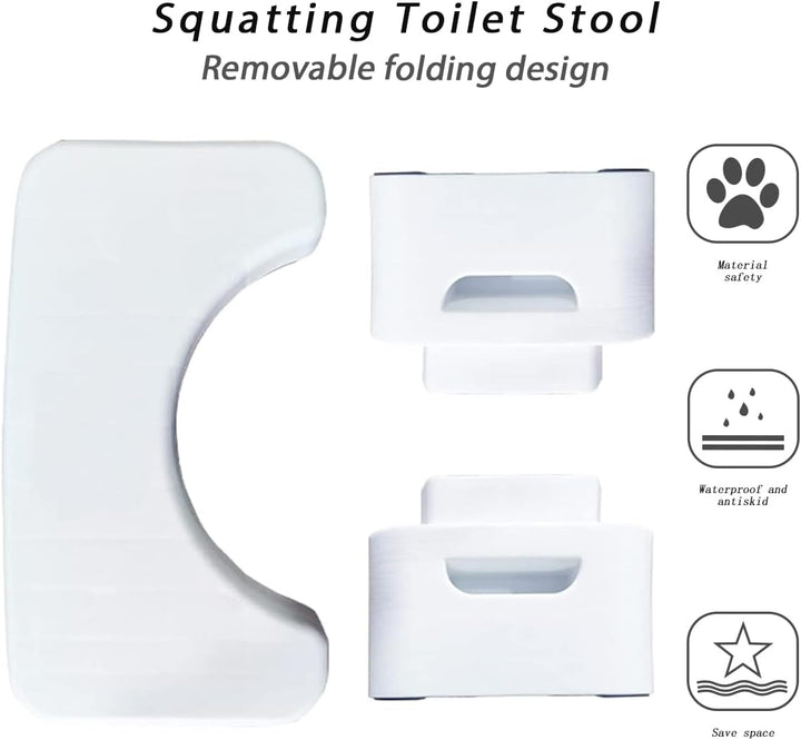 Badezimmer-Toilette, Kniebeugen-Toilette, abnehmbares multifunktionales Sitztablett, tragbare Stufe