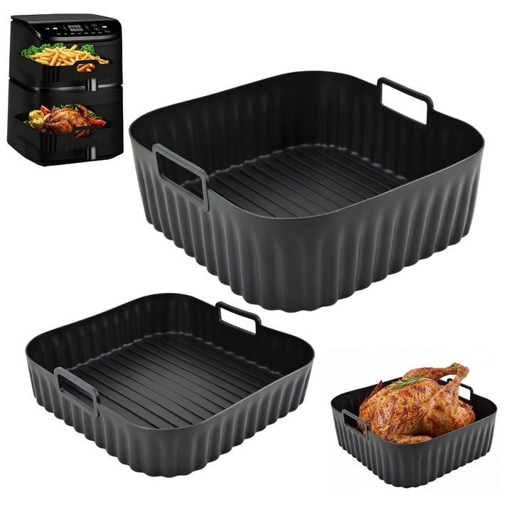 Airfryer Silikonform, Air Fryer Silikon Einsatz für Cosori Turbo Tower Pro/Smart 10,8L, Heissluftfri