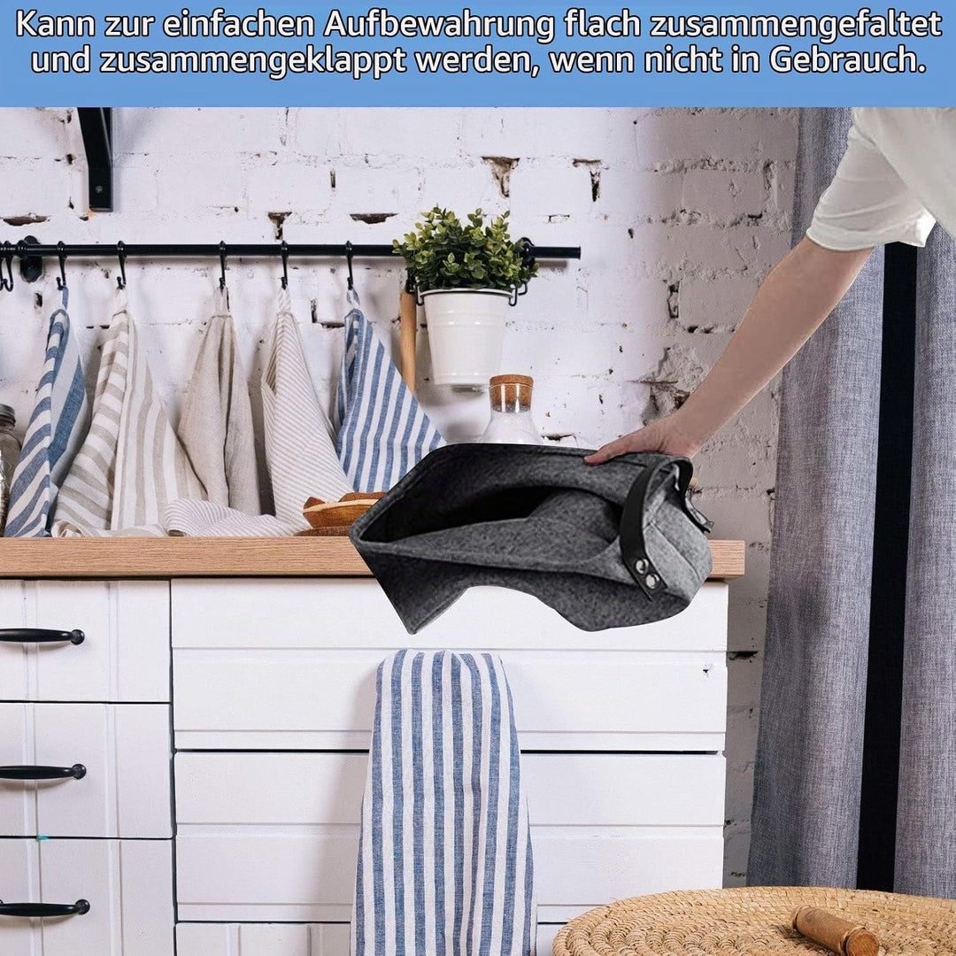 LITLANDSTAR felt storage basket, faltbar filz aufbewahrungsbox für Regal,Wäsche,Schrank,Spielzeug od