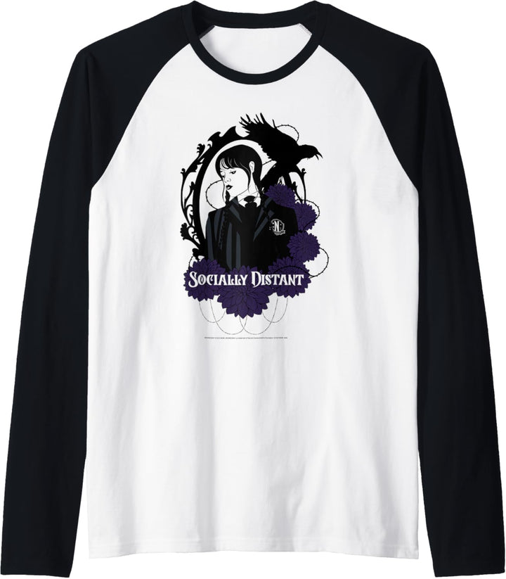 Wednesday Socially Distant Nevermore Academy Poster Raglan