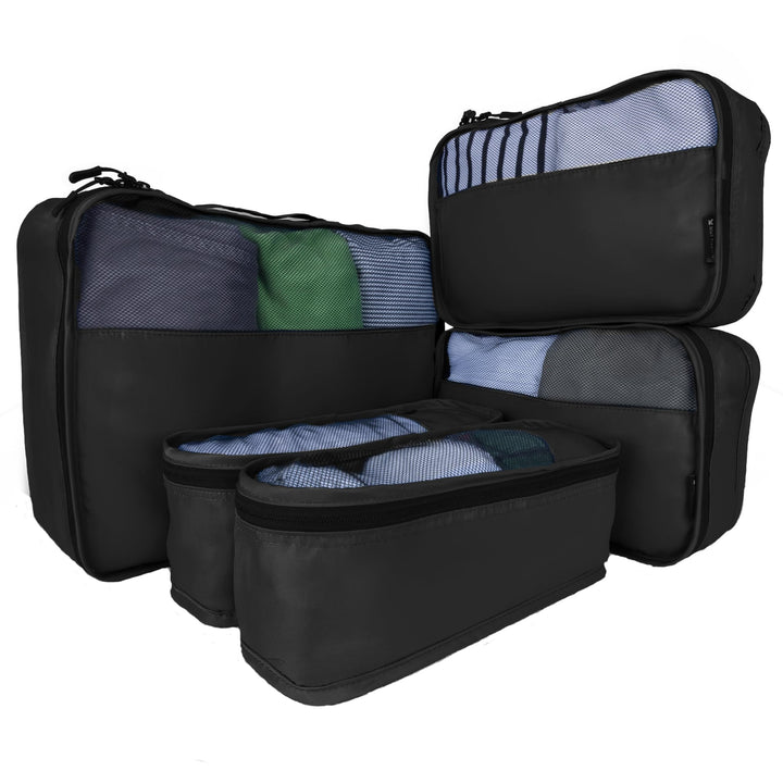 Koffer Organizer Set 5-teilig – Premium Packing Cubes aus robustem Twill mit YKK-Reissverschlüssen –