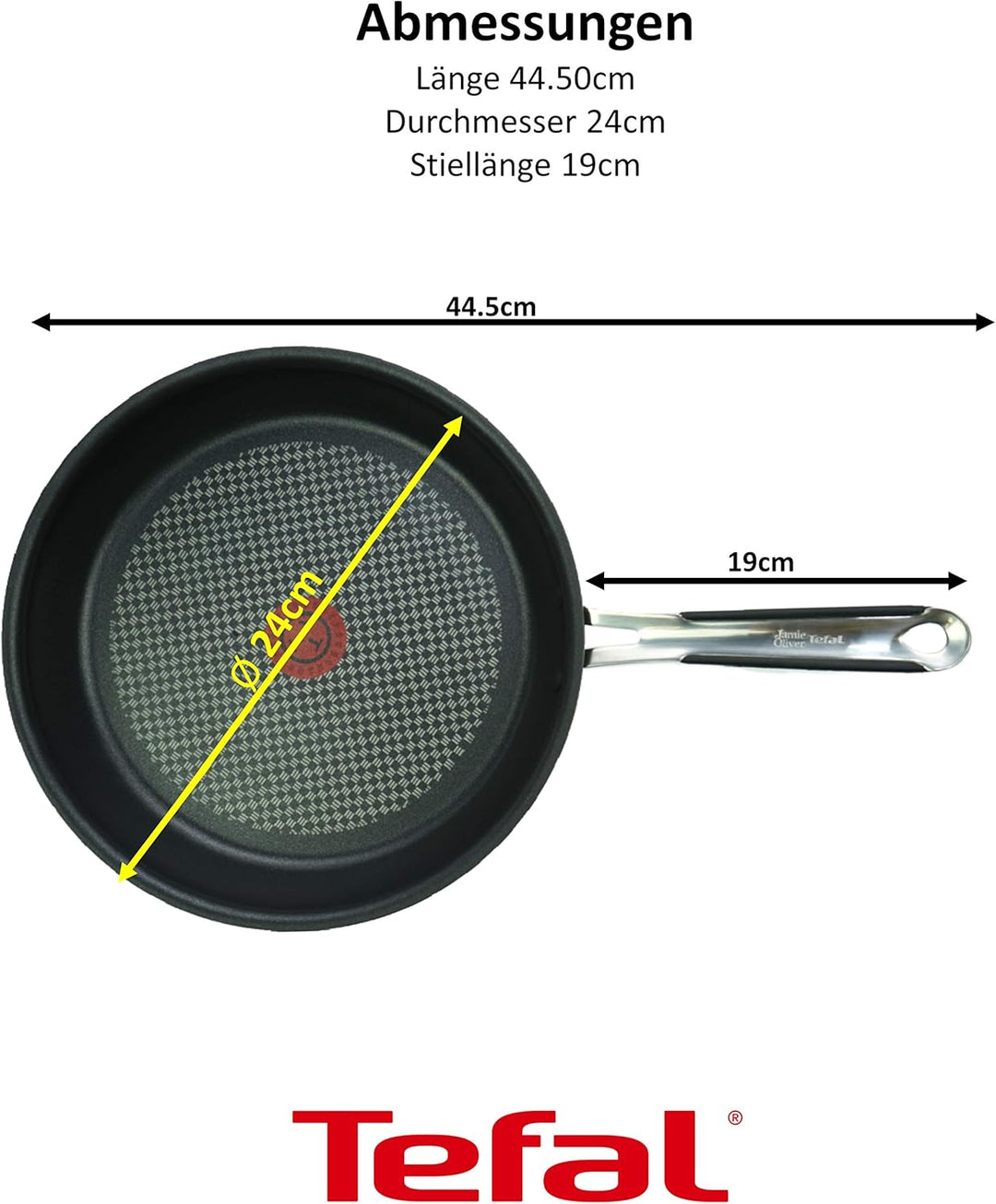 Tefal E85710 Jamie Oliver Pfannenset 2-tlg, Bratpfanne 24 und 28 cm, Induktion Pfannen mit Antihaftb