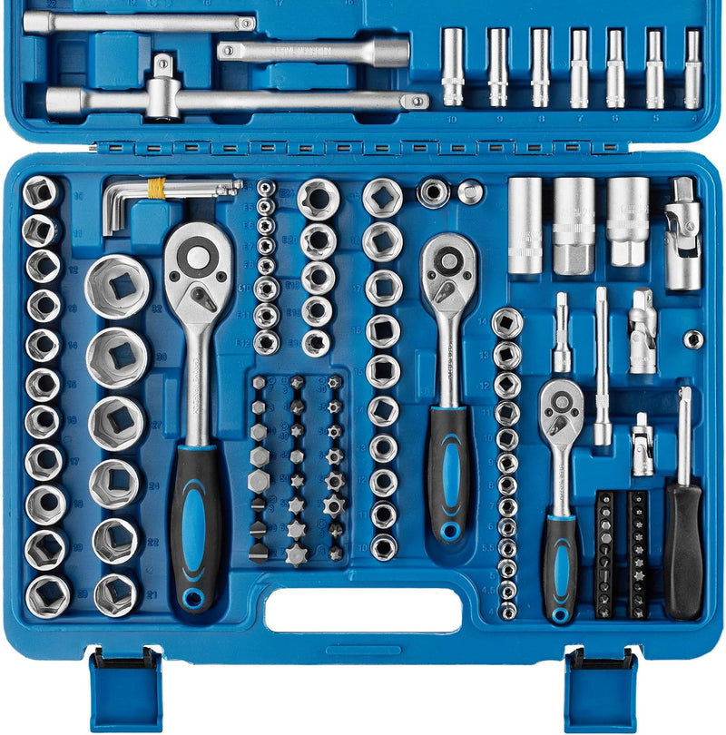 TecTake 171 tlg. Knarrenkasten 1/4, 3/8 und 1/2 Zoll Nusskasten Ratschenkasten Steckschlüssel Set