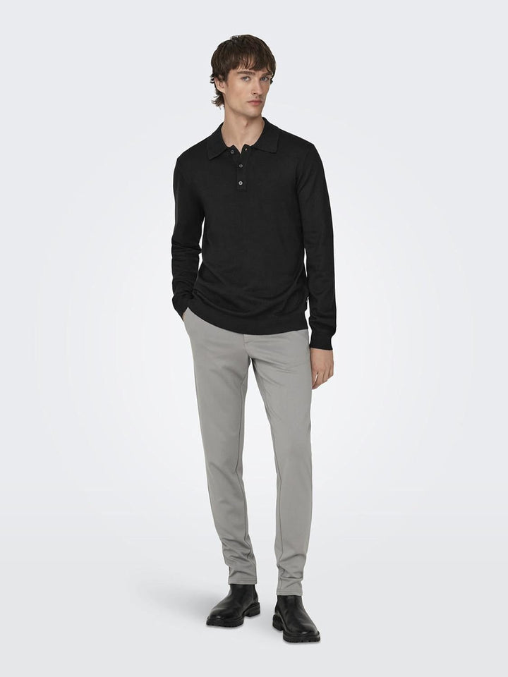 Only & Sons Male Polo ONSWYLER Pullover XL Schwarz, XL Schwarz