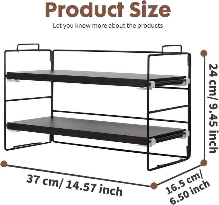 powerking Schreibtisch Regal Organizer, 2-Tier Desktop Regale, justierbare Bücherregal Speicher Rack