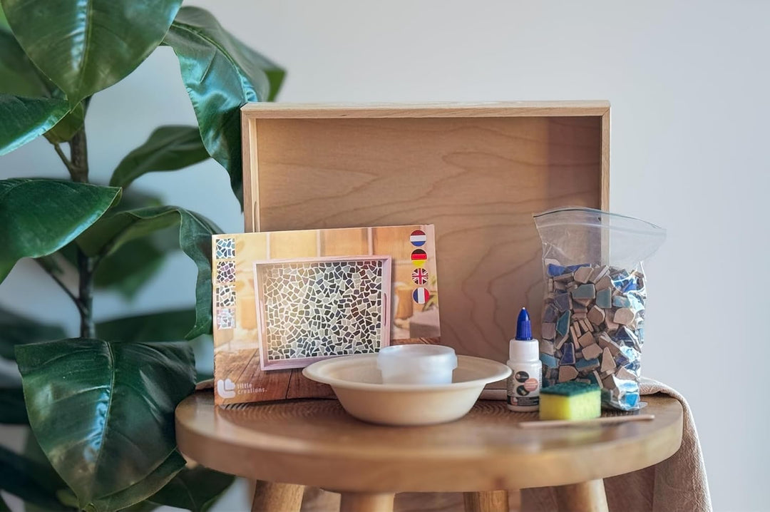 Little Creations Mosaik-Tablett Grün | DIY Bastelset für Erwachsene | Gestalte Dein eigenes Tablett
