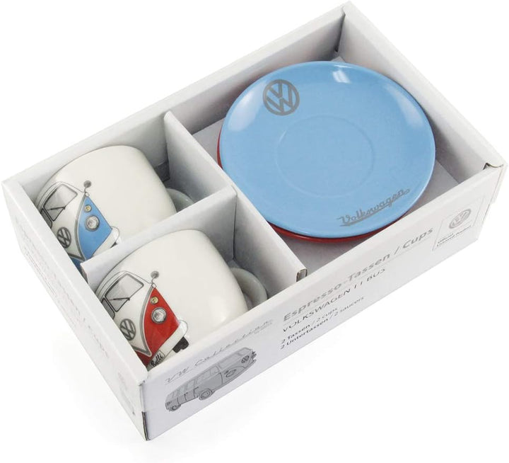 BRISA VW Collection - Volkswagen Keramik Espresso-Tassen-Kaffee-Tee-Cappuccino-Set im T1 Bulli Bus D