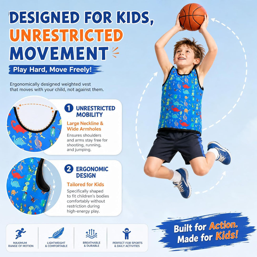 Gewichtsweste Kinder & Kompressionsweste, Verstellbare Weighted Vest als ADHS Hilfsmittel und Autism