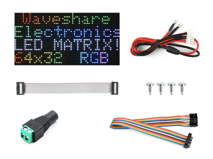 Waveshare RGB Full-Color LED Matrix Panel 2.5mm Pitch 64x32 Pixels Adjustable Brightness Compatible