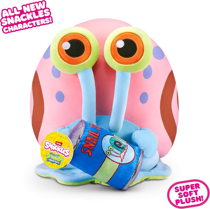 Snackles Figur Spongebob Schwammkopf, 35 cm grosses Plüschspielzeug (Gary The Snail) von ZURU, Plüsc