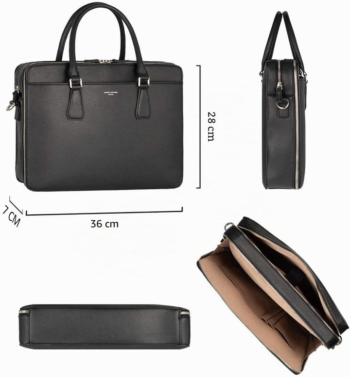 David Jones - Herren Aktentasche - Mann Business Tasche - 13 Zoll Laptoptasche Arbeitstasche - Saffi