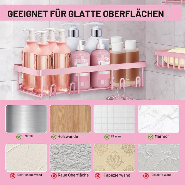 Esteopt Duschablage Ohne Bohren: rostfreie Badezimmer,Shampoo Halterung,Bathroom Organizer Shelf,sel