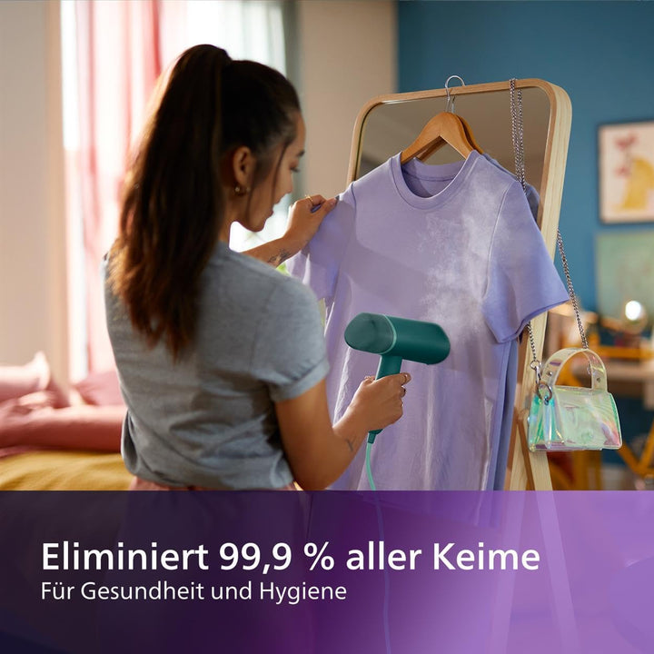 Philips 3000-Serie Tragbarer Dampfglätter - 1000 W, 20 g/min Dampfdruck, Abnehmbarer 120-ml-Wasserta