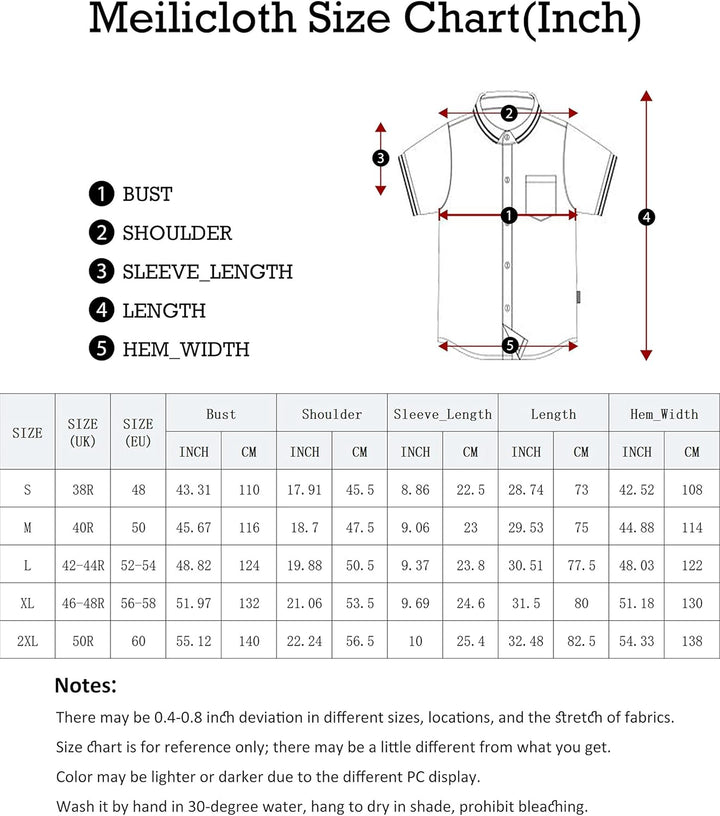 Meilicloth Gestreiftes Hemd Herren Kurzarm Freizeithemd Sommer Casual Regular Fit A Himmelblau Weiss