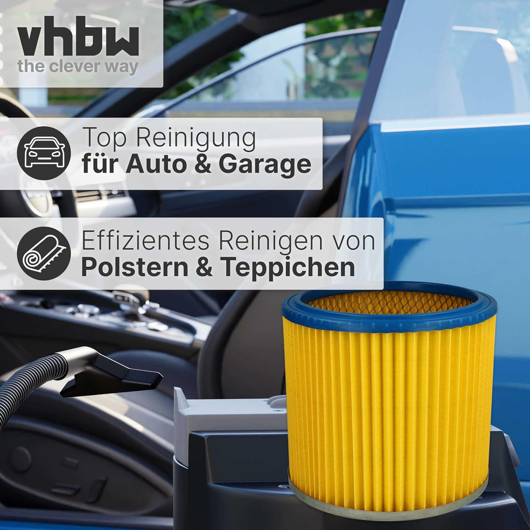 vhbw 2x Faltenfilter kompatibel mit Metabo AS 8000 Staubsauger