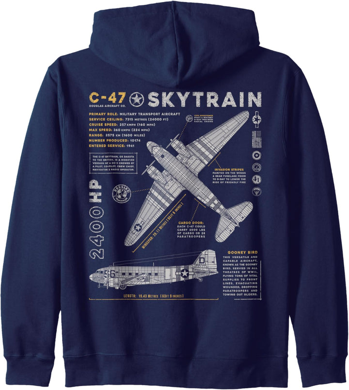C-47 Skytrain | C47 Douglas Dakota WWII Transport Aircraft Kapuzenjacke