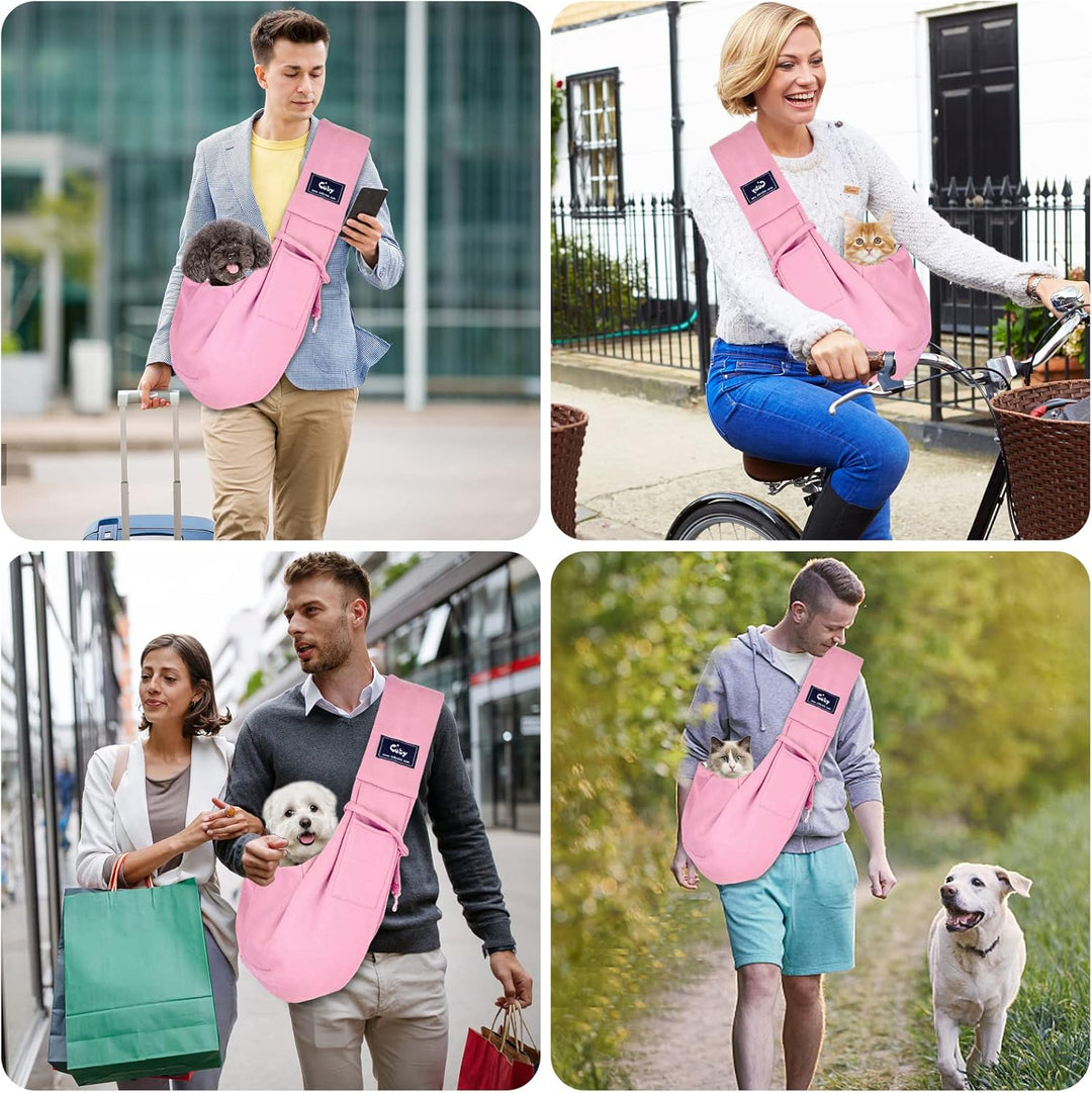 CUBY Hundetragetasche für Hunde und Katzen, wendbar, für Haustiere, verstellbare Grösse, weiche Tasc