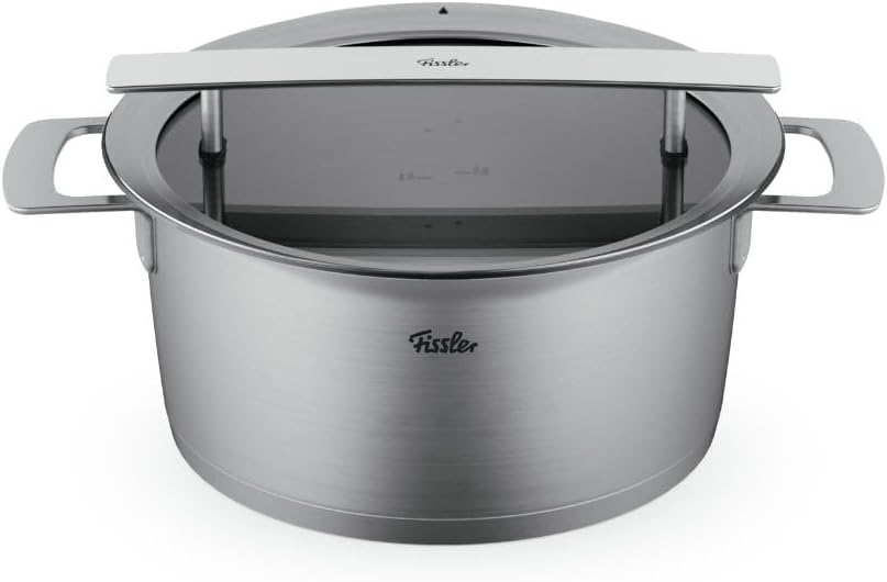 Fissler Phi Collection Kochtopf (24 cm, 5,1 L) mit Glasdeckel – grosser Edelstahl-Topf, induktionsge