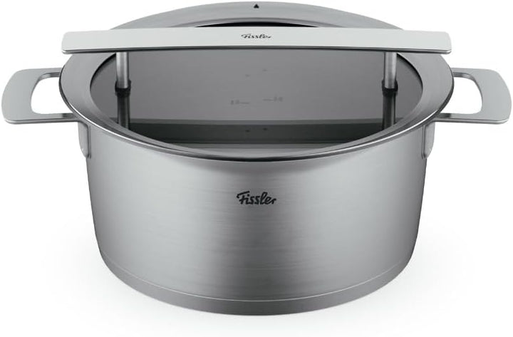 Fissler Phi Collection Kochtopf (24 cm, 5,1 L) mit Glasdeckel – grosser Edelstahl-Topf, induktionsge
