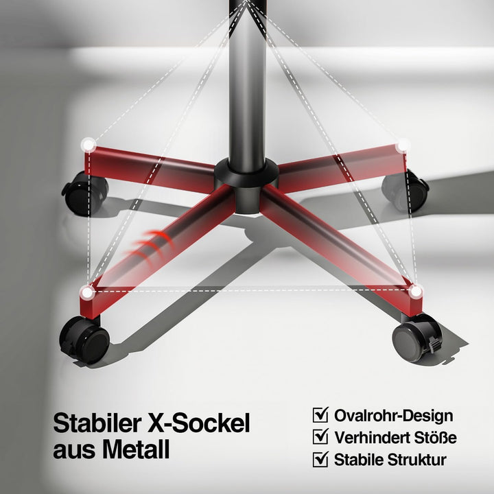 AOKCOS TV Ständer Rollbar für 32-65 Zoll Fernseher, TV Wagen mit Tablett, Fernsehständer Höhenverste