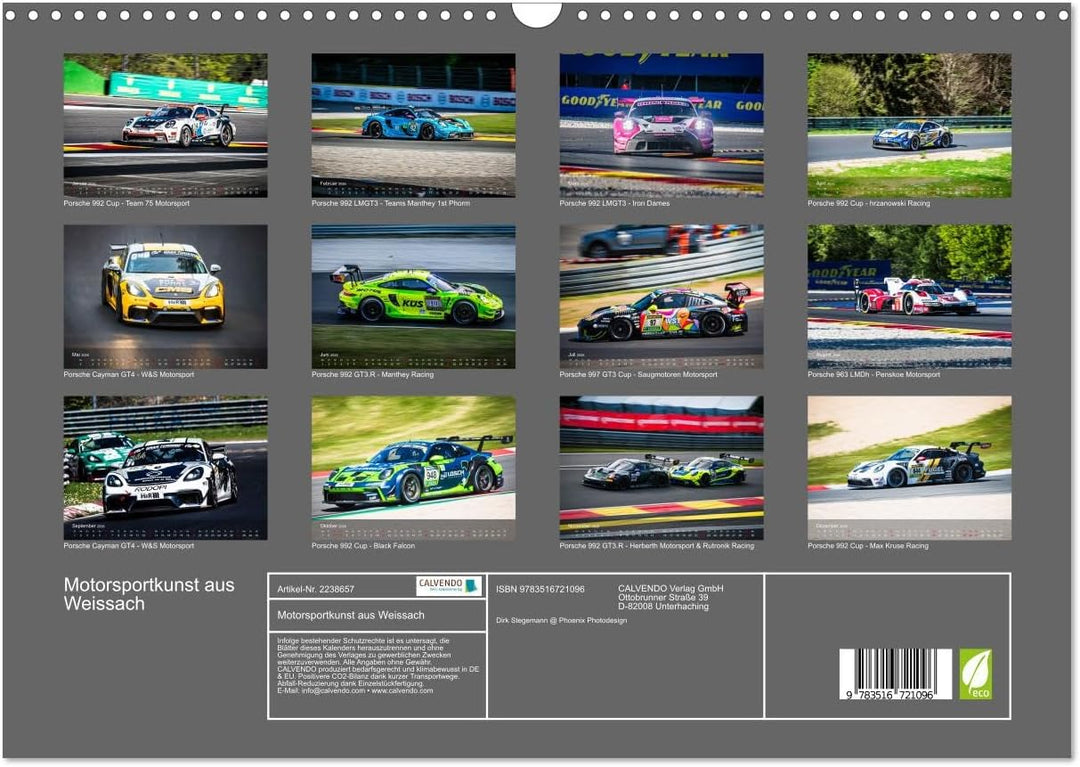 Motorsportkunst aus Weissach (Wandkalender 2026 DIN A3 quer), CALVENDO Monatskalender, A3