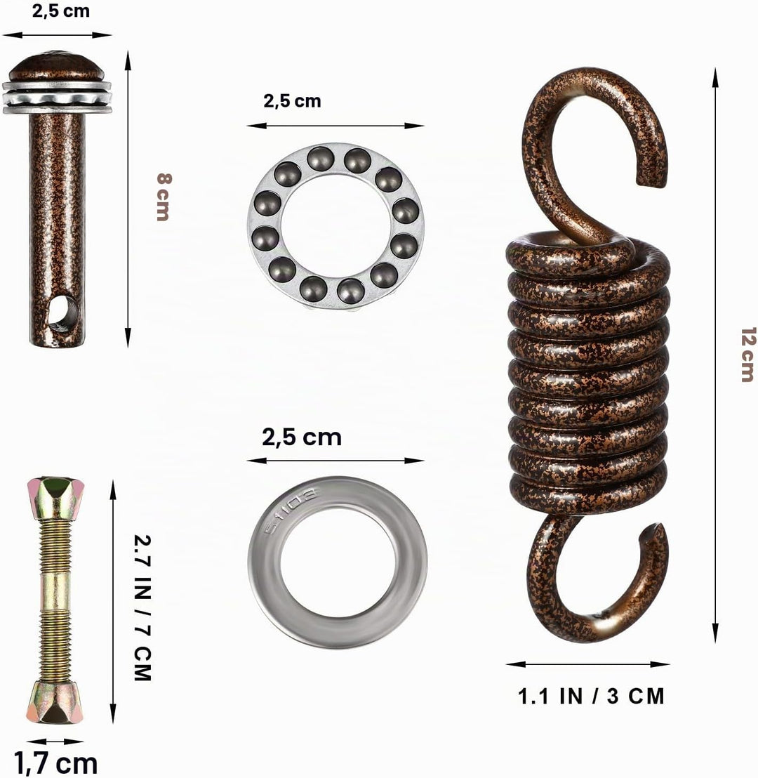 Cabilock Strapazierfähiges Hängematten-Set für Hängestühle, Hardware-Set, Hängematte, Federhaken, Hä