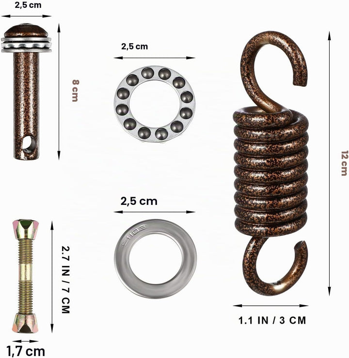 Cabilock Strapazierfähiges Hängematten-Set für Hängestühle, Hardware-Set, Hängematte, Federhaken, Hä