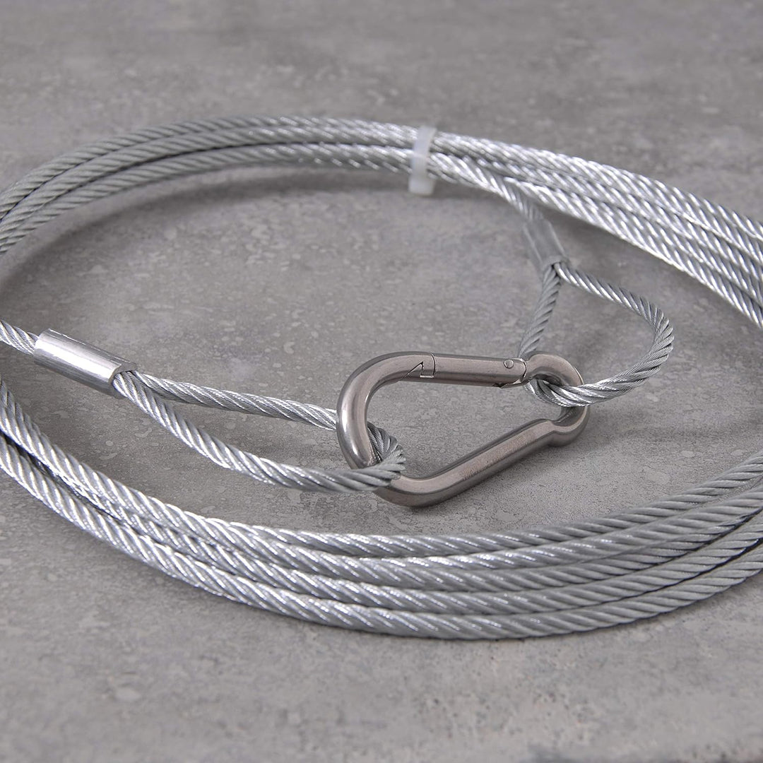 Drahtseile24 Stahlseil mit Haken, Drahtseil mit Haken und Öse – Aufhängeseil, Seilaufhängung | Ø4mm