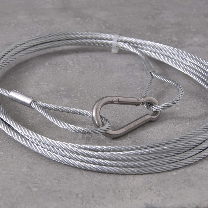 Drahtseile24 Stahlseil mit Haken, Drahtseil mit Haken und Öse – Aufhängeseil, Seilaufhängung | Ø4mm