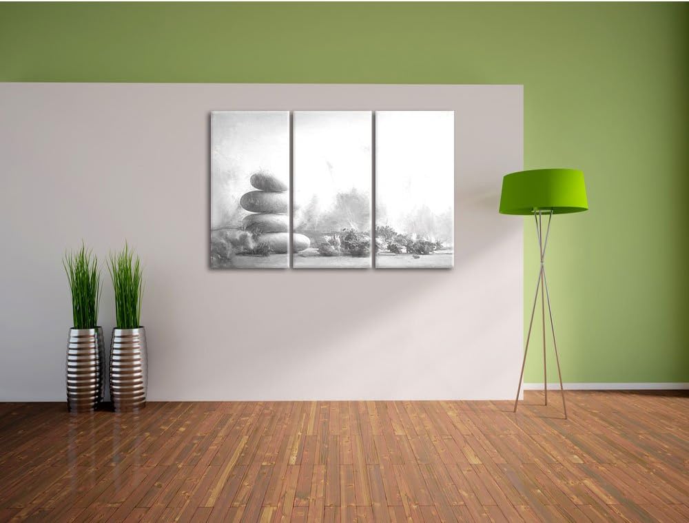 Pixxprint Lavendel Spa-Stillleben Kunst als Leinwandbild/Grösse: 3 Teilig (120x80 cm) cm/Wandbild/Ku