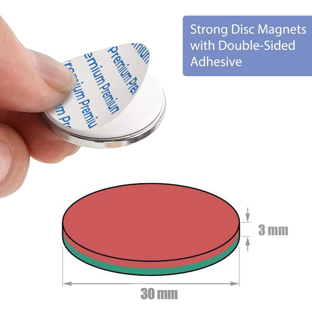 20 Stück 30 x 3 mm Magnete Stark, 8 kg ziehen Starke Magnet, Neodym Magnet, Magnete Selbstklebend St