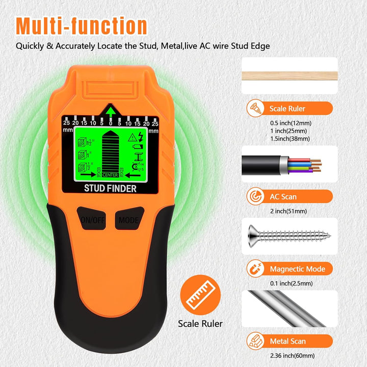 Leitungssuchgerät 6-in-1 Wandscanner – Multifunktionaler Balkenfinder mit LCD-Display & akustischem