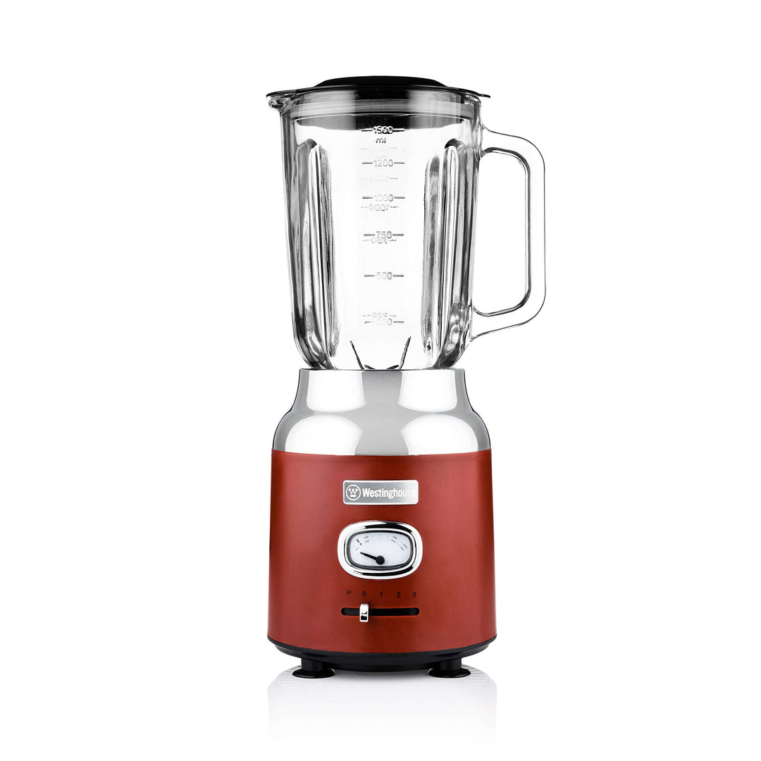 Westinghouse Retro-Standmixer, 1,5 L, Smoothie-Maker & Eiscrusher, 4 Geschwindigkeiten, Glaskanne, 6