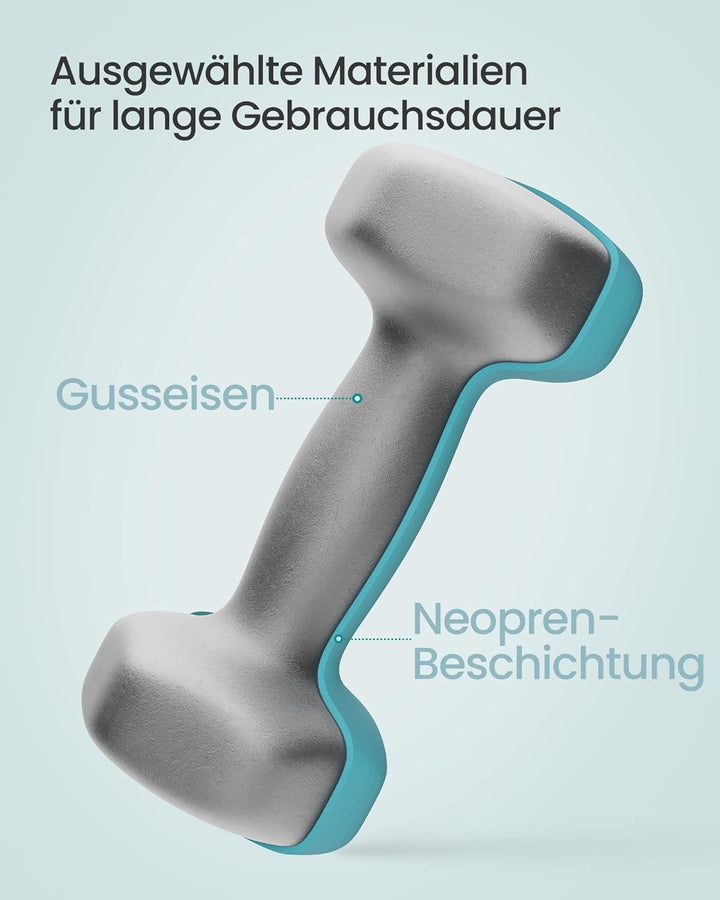 SONGMICS Hantel-Set, 3 Paar, 2 x 1 kg, 2 x 2 kg, 2 x 3 kg, Aufbewahrung, Fitnessstudio, Krafttrainin