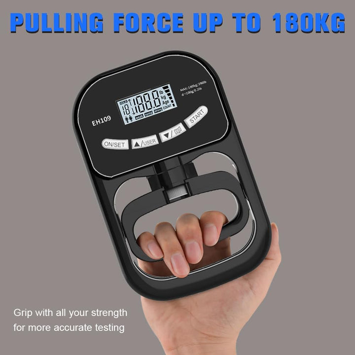 Digitaler Handkraftmessgerät, Elektronischer Hand Dynamometer 180 kg/396 lb mit USB-Ladekabel & LCD-