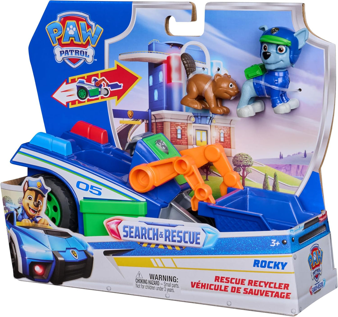PAW PATROL - Search &amp; Rescue: Rockys Rettungs-Fahrzeug, Fahrzeug mit Rückziehmotor, ca. 15 cm, inkl.